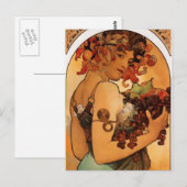 Alfonse Mucha Obst Postkarte (Vorne/Hinten)