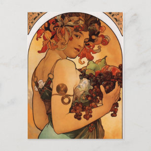 Alfonse Mucha Obst Postkarte