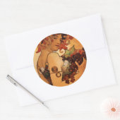 Alfonse Mucha Obst Runder Aufkleber (Umschlag)