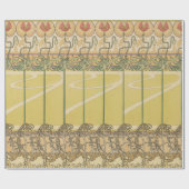 Alfonse Mucha Poppies Art Nouveau Floral Wallpaper Geschenkpapier (Flach)