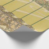 Alfonse Mucha Poppies Art Nouveau Floral Wallpaper Geschenkpapier (Ecke)