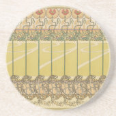 Alfonse Mucha Poppies Art Nouveau Floral Wallpaper Getränkeuntersetzer (Vorne)