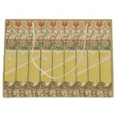 Alfonse Mucha Poppies Art Nouveau Floral Wallpaper Große Geschenktüte (Vorderseite)