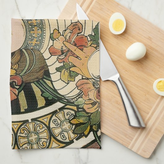 Alfonse Mucha Trappistine Nouveau Handtuch (Viertel Falte)