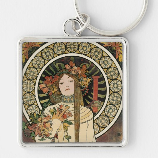 Alfonse Mucha Trappistine Nouveau Schlüsselanhänger (Vorne)