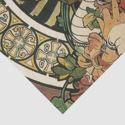Alfonse Mucha Trappistine Nouveau Seidenpapier (Detail)