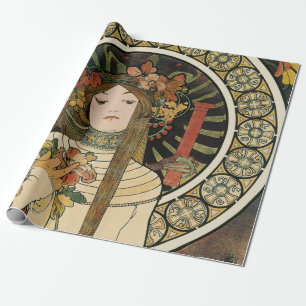 Alfonse Mucha Trappistine Nouveau Vintage Poster Geschenkpapier