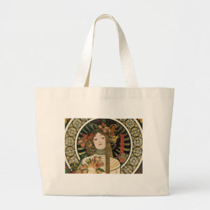 Alfonse Mucha Trappistine Nouveau Vintage Poster Jumbo Stoffbeutel