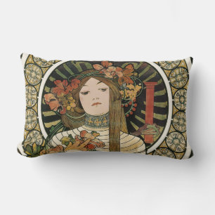 Alfonse Mucha Trappistine Nouveau Vintage Poster Lendenkissen