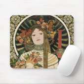 Alfonse Mucha Trappistine Nouveau Vintage Poster Mousepad (Mit Mouse)