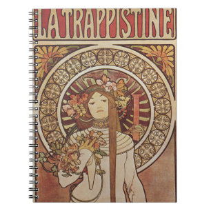 Alfonse Mucha Trappistine Nouveau Vintage Poster Notizblock