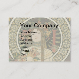 Alfonse Mucha Trappistine Nouveau Vintage Poster Visitenkarte