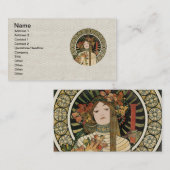 Alfonse Mucha Trappistine Nouveau Visitenkarte (Vorne/Hinten)