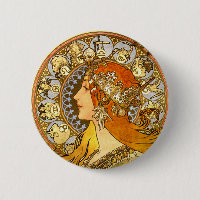 Alfonse Mucha Zodiac Art Nouveau Woman