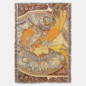 Alfonse Mucha Zodiac Art Nouveau Woman Decke (Vorderseite Vertikal)