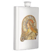 Alfonse Mucha Zodiac Art Nouveau Woman Flachmann (Rechts)