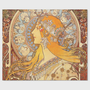 Alfonse Mucha Zodiac Art Nouveau Woman Geschenkpapier