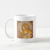 Alfonse Mucha Zodiac Art Nouveau Woman Kaffeetasse (Links)