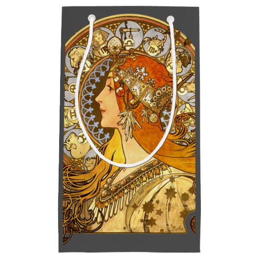 Alfonse Mucha Zodiac Art Nouveau Woman Kleine Geschenktüte (Vorderseite)