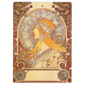 Alfonse Mucha Zodiac Art Nouveau Woman Klemmbrett (Rückseite)