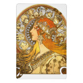 Alfonse Mucha Zodiac Art Nouveau Woman Mini Klemmbrett (Rückseite)