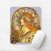 Alfonse Mucha Zodiac Art Nouveau Woman Mousepad (Mit Mouse)