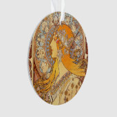 Alfonse Mucha Zodiac Art Nouveau Woman Ornament (Vorderseite)