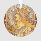 Alfonse Mucha Zodiac Art Nouveau Woman Ornament (Rückseite)