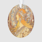 Alfonse Mucha Zodiac Art Nouveau Woman Ornament (Vorderseite)