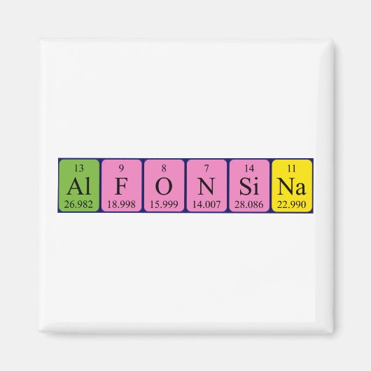 Alfonsina Magnet für den periodischen Tabellenname (Vorne)