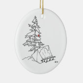 Alford Lake Camp Snowy Zelt Ornament (Rechts)