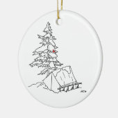 Alford Lake Camp Snowy Zelt Ornament (Links)