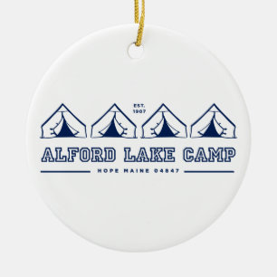 Alford Lake Camp Zelt Line Ornament