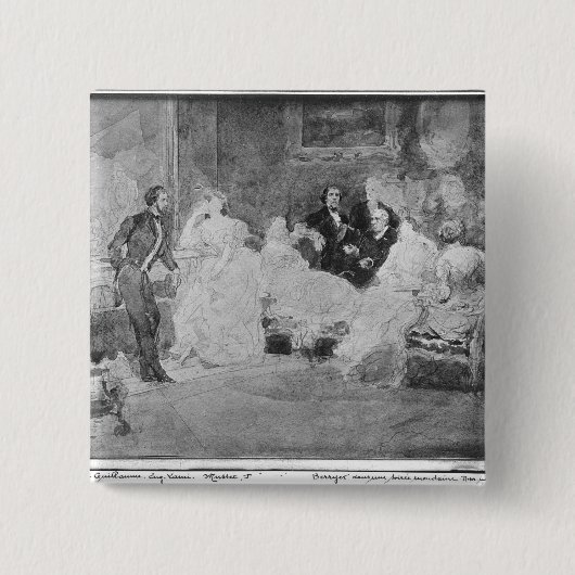 Alfred de Musset Eugene Delacroix Button (Vorderseite)