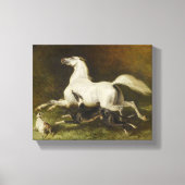 Alfred Dedreux: Gallopierendes Pferd und Hund Leinwanddruck (Vorderseite)