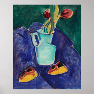 Alfred Henry Maurers 'Tulpen in einer grünen Vase' Poster