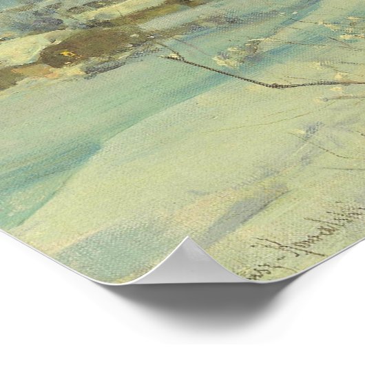 Alfred Kowalski Lone Wolf im Winter Ölgemälde Poster (Ecke)