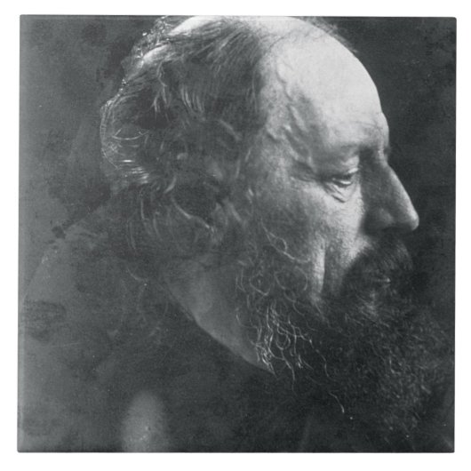 Alfred, Lord Tennyson (1809-92) c.1868 Fliese (Vorderseite)