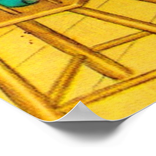 Alfred Mainzer cats Dinner Desaster Poster (Ecke)