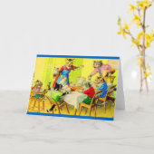 Alfred Mainzer cats Dinner Disaster Karte (Gelbe Blume)