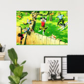 Alfred Mainzer-Katzen klettern auf einen Apfelbaum Poster (Heimbüro)