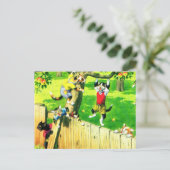 Alfred Mainzer-Katzen klettern auf einen Apfelbaum Postkarte (Stehend Vorderseite)