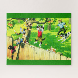 Alfred Mainzer-Katzen klettern auf einen Apfelbaum Puzzle