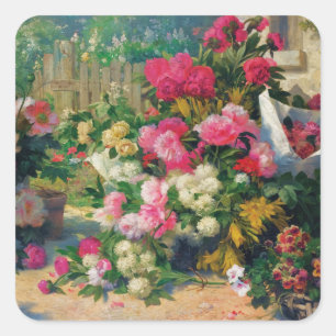 Alfred Petit Blume Baskets und Blume Pots in.. Quadratischer Aufkleber