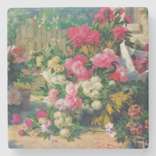 Alfred Petit Blume Baskets und Blume Pots in.. Steinuntersetzer (Vorderseite)