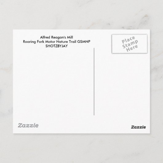 Alfred Reagans Mill Postkarte (Rückseite)