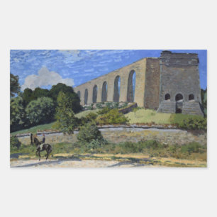 Alfred Sisley - Aqueduct in Marly Rechteckiger Aufkleber