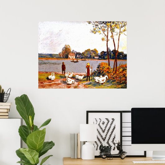 Alfred Sisley art: Am Fluss Loing, Poster (Heimbüro)