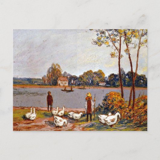 Alfred Sisley art: Am Fluss Loing Postkarte (Vorderseite)
