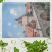 Alfred Sisley artwork - Le Pont de Moret Geschirrtuch (Gefaltet)